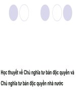 Học thuyết về Chủ nghĩa tư bản độc quyền và Chủ nghĩa tư bản độc quyền nhà nước