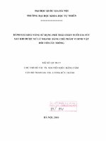 Đánh giá khả năng sử dụng phế thải chăn nuôi gia súc sau khi được xử lý nhanh bằng chế phẩm sinh vật đối với cây trồng