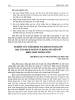 Nghiên cứu nấm bệnh Sclerotium Rolfsii hại cây bạch truật và khảo sát một số biện pháp phòng trừ