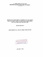 Tổng hợp và nghiên cứu ứng dụng của các phức chất có khả năng thăng hoa của các kim loại chuyển tiếp