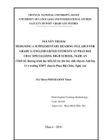 Thiết kế chương trình đọc hiểu bổ trợ cho học sinh chuyên Anh lớp 11 ở trường THPT chuyên Phan Bội Châu, Nghệ An