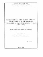 Nghiên cứu xác định một số kim loại nặng trong nước bằng phương pháp Von-Ampe hoà tan hấp phụ xung vi phân (DP - ADSV