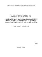 Nghiên cứu thiết kế, chế tạo và đưa vào ứng dụng các thiết bị, phương tiện và hệ thống tự động hoá cho các nhà trồng thông minh Viện NC Điện tử Tin học Tự động hoá