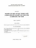 Nghiên cứu một số đặc trưng chất lượng dân số của một vài vùng dân cư miền Bắc Việt Nam