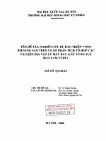 Nghiên cứu dự báo triển vọng khoáng sản trên cơ sở phân tích tổ hợp các tài liệu địa vật lý máy bay (Lấy vùng Tuy Hòa làm ví dụ