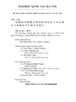 Nghiên cứu đối chiếu ngữ nghĩa của từ ngữ đất nước học chứa tên gọi động, thực vật trong hai ngôn ngữ Hán và Việt với việc dạy tiếng Hán cho sinh viên chuyên ngữ Việt Nam