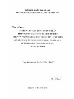 Nghiên cứu xây dựng bộ từ chuẩn tìm tin cho các cơ sở dữ liệu tư liệu chuyên ngành khoa học thông tin - thư viện t