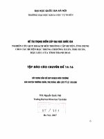 Nghiên cứu quy hoạch môi trường cấp huyện, ứng dụng cho các huyện đặc trưng (Thường Xuân, Thọ Xuân, Hậu Lộc) của tỉnh Thanh Hóa