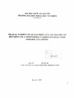 Nghiên cứu sự tạo phức của các nguyên tố đất hiếm với L.Tryptophan và khảo sát hoạt tính sinh học của chúng