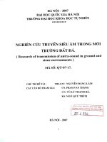 Nghiên cứu truyền siêu âm trong môi trường đất đá