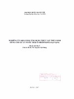 Nghiên cứu khả năng ứng dụng thực vật thủy sinh dùng cho xử lý nước thải ô nhiễm kim loại nặng