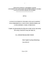 A study on students' English language learning style preferences at Do Luong 2 High School, Do Luong district, Nghe An province