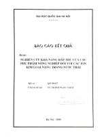 Nghiên cứu khả năng hấp thụ của các phụ phẩm nông nghiệp đối với các ion kim loại nặng trong nước thải