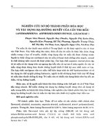 Nghiên cứu sơ bộ thành phần hóa học và tác dụng hạ đường huyết của cây tri mẫu (Anemarrhena Asphodeloides Bunge. Liliaceae