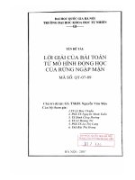 lời giải của bài toán từ mô hình động học của rừng ngập mặn