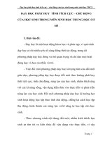 skkn DẠY HỌC PHÁT HUY  TÍNH TÍCH CỰC CHỦ ĐỘNG  CỦA HỌC SINH TRONG MÔN SINH HỌC TRUNG HỌC CƠ SỞ