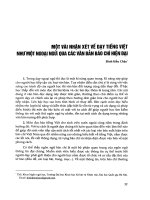 Một vài nhận xét về dạy tiếng Việt như một ngoại ngữ Qua các văn bản báo chí hiện đại