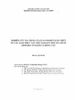 Nghiên cứu tác dụng của Flavonoid tách chiết từ các loài thực vật Việt Nam lên một số chỉ số sinh học ở người và động vật