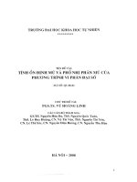 Tính ổn định mũ và phổ nhị phân mũ của phương trình vi phân đại số