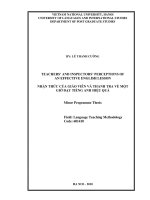 Teachers' and inspectors' perceptions of an effective English lesson = Nhận thức của giáo viên và thanh tra về một giờ dạy tiếng Anh hiệu quả