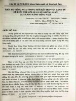 Giới từ tiếng Nga trong mối kết hợp với danh từ để biểu thị mối quan hệ không gian qua lăng kính tiếng Việt