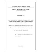 Đánh giá các bài tập đọc hiểu trong sách tiếng Anh 12 dựa trên các bài tập nghĩa đen và nghĩa suy luận