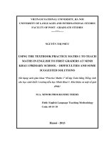 Sử dụng sách giáo khoa “Practice Maths 1” để dạy Toán bằng Tiếng Anh cho học sinh khối 1 trường tiểu học Minh Khai 1- Khó khăn và một số giải pháp