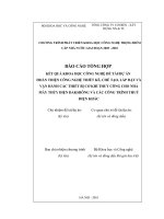Hoàn thiện công nghệ thiết kế, chế tạo, lắp đặt và vận hành các thiết bị cơ khí thuỷ công của nhà máy thuỷ điện Đăkrông và các công trình thuỷ điện khác