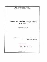 Xây dựng phần mềm dạy học trong hóa học
