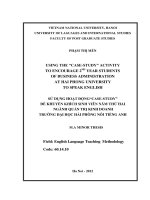 Sử dụng hoạt động“case-study” để khuyến khích sinh viên năm thứ hai ngành quản trị kinh doanh Trường đại học Hải Phòng nói tiếng Anh