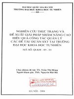 Nghiên cứu thực trạng và đề xuất giải pháp nhằm nâng cao hiệu quả công tác quản lý các đề tàidự án STX tại Trường Đại học Khoa học Tự nhiên