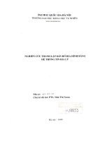 Nghiên cứu thành lập bản đồ địa hình bằng hệ thông tin địa lý