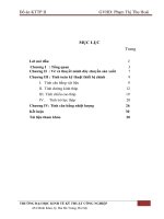 thiết kế tháp loại đĩa chóp tròn để chưng cất hỗn hợp benzen – toluen ở áp suất thưởng với năng suất theo sản phẩm đỉnh(benzene) là 2 kgs