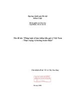 Pháp luật về bảo hiểm tiền gửi ở Việt Nam - thực trạng và hướng hoàn thiện