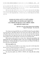 Đánh giá năng suất và chất lượng dược liệu cây Đương quy Nhật và cây trinh nữ hoàng cung trồng trên giá thể đất nhân tạo