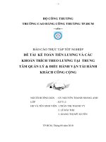 Hạch toán tiền lương và các khoản trích theo lương tại trung tâm quản lý  điều hành vận tải hành khách công cộng