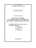 Đánh giá tác động của khủng hoảng tài chính Mỹ đến kinh tế thương mại việt Nam