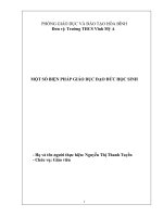 skkn MỘT SỐ BIỆN PHÁP GIÁO DỤC ĐẠO ĐỨC HỌC SINH Trường THCS Vĩnh Mỹ A