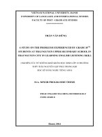 A study on the problems experienced by grade 10th students at Thái Nguyên upper secondary school in Thái Nguyên city in learning English listening skill