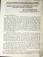 Phương pháp nâng cao kiến thức về văn hóa cho sinh viên học ngoại ngữ