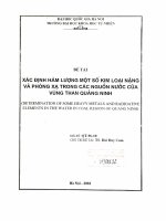 Xác định hàm lượng một số kim loại nặng và phóng xạ trong các nguồn nước của vùng than Quảng Ninh