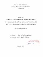 Nghiên cứu xác định hàm lượng Axit Folic trong dược phẩm bằng phương pháp Von-Ampe hòa tan hấp thụ trên điện cực giọt Hg treo