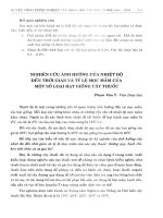 Nghiên cứu ảnh hưởng của nhiệt độ đến thời gian và tỷ lệ mọc mầm của một số loại hạt giống cây thuốc