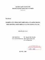 ghiên cứu tính chất điện hóa của kẽm trong môi trường chất điện li và ứng dụng của nó