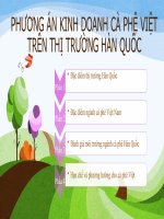 PHƯƠNG ÁN KINH DOANH CÀ PHÊ VIỆT TRÊN THỊ TRƯỜNG HÀN QUỐC