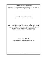 Vai trò của giai cấp nông dân Việt Nam trong xây dựng môi trường văn hóa nông thôn nước ta hiện nay