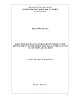 Phân tích, đánh giá các điều kiện tự nhiên và môi trường phục vụ nuôi trồng thủy hải sản trên các dải cát ven biển Quảng Bình