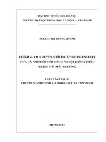 Chính sách khuyến khích các doanh nghiệp vừa và nhỏ đổi mới công nghệ hướng thân thiện với môi trường
