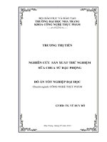 Nghiên cứu sản xuất thử nghiệm Sữa chua từ đậu phộng