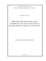Phép biến đổi tích phân dạng fourier và ứng dụng giải một số phương trình vi phân và tích phân